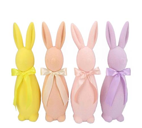 Πασχαλινά χνουδωτά κουνέλια 4 παστελ χρ.,31cm