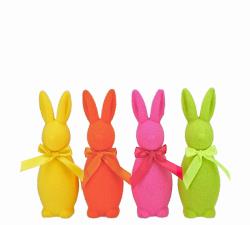 Πασχαλινά χνουδωτά κουνέλια 4 παστελ χρ.,20cm