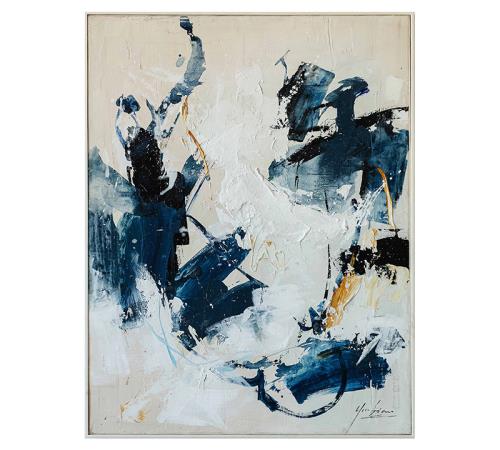 Αφηρημένο Hand paint με κορνίζα 4,5cm,90x120cm