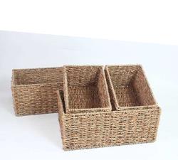 Σετ 4 παραλ/μα καλάθια Seagrass σε φυσικό χρ.