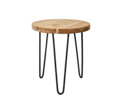 Side table από κορμό Teak με σιδερένια πόδια δ.30x45cm
