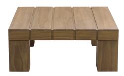 Coffee Table από ξύλοTeak με φαρδά σκοτία 100x100cm