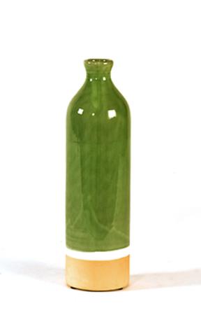 Κεραμικό Βάζο σε  Πράσινο & Μπεζ 33cm