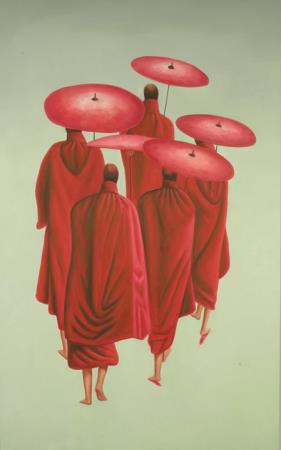 Πίνακας Μοναχοί Saolin στη Βροχή 