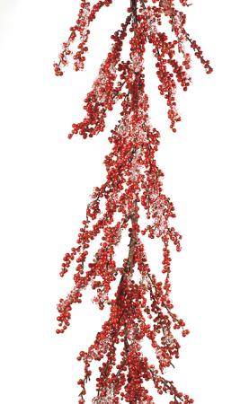 Χριστουγεννιάτικη Γιρλάντα Κόκκινα Berries με Πάγο 180cm