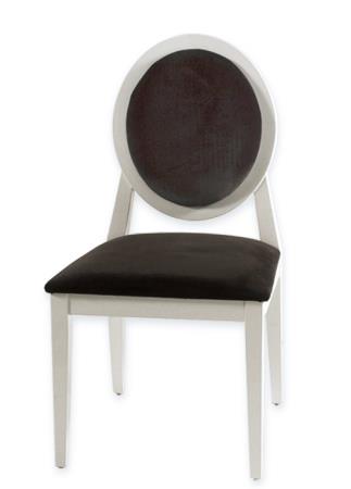 Καρέκλα Louis Λευκή Λακα Μαύρο Βελούδο