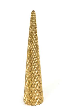 Κερί Πυραμίδα Ρόμβος Χρυσό 30cm