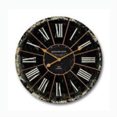 Ρολόι Τοίχου μαύρο με μεταλ.χρυσές λεπτομέρειες 60cm