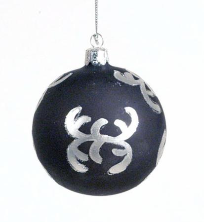 Χριστουγεννιάτικη Μπάλα Μαύρη Μπαρόκ 8cm