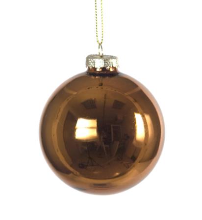Χριστουγεννιάτικη Μπάλα Γυαλιστερή Σκ. Χρυσό 8cm