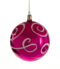 Χριστουγεννιάτικη Μπάλα μεταλλικό Ροζ 8cm