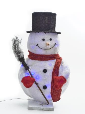 Φωτιζόμενος Χιονάνθρωπος Μηχανικός 61cm Μπλε LED