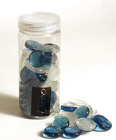 Διακοσμητικό Βότσαλο Διάφανο & Μπλε x90  