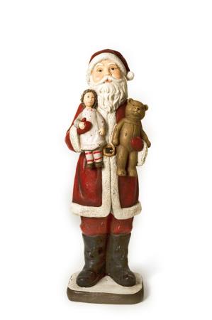 Χριστουγεννιάτικο Διακοσμητικό Άγιος Βασίλης με  Κούκλα & Αρκουδάκι 41cm