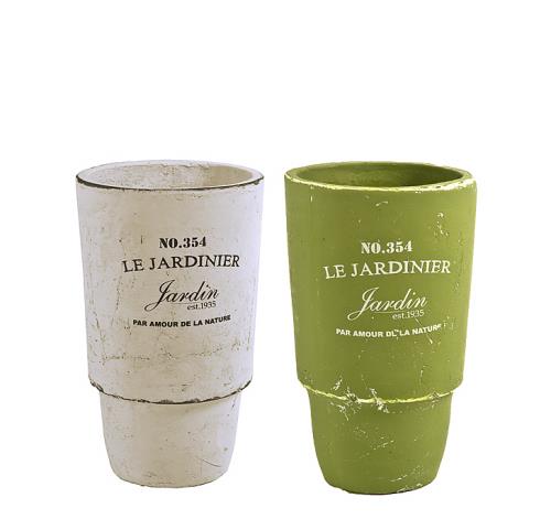 Βάζο "Le Jardinier" (Εκρού/ Λαδί) SMALL