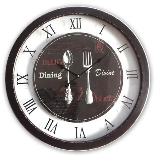 Ρολόι Κουζίνας 60cm Γυάλινη Πλάκα "Dining" Καφέ 