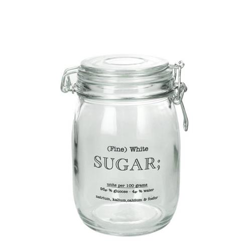 Γυάλινο Δοχείο Ζάχαρης με Καπάκι "Sugar" 