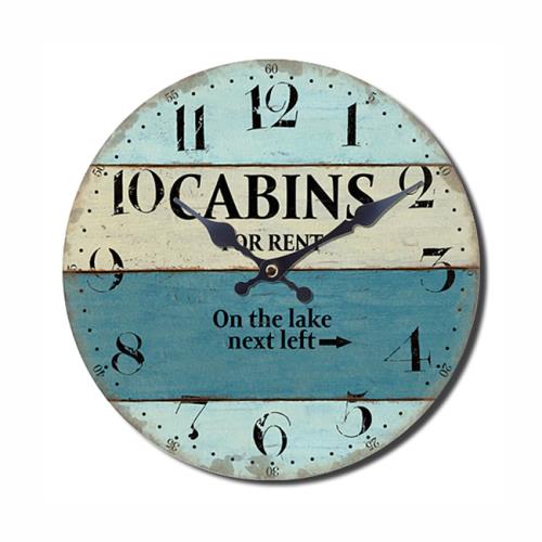 Ρολόι Τοίχου 34cm "Cabins For Rent"