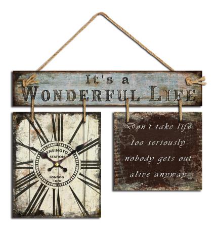 Ρολόι πίνακας"Wonderfull life" 48cm