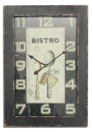 Ρολόι Τοίχου "Bistro" με Ξύλινο Πλαίσιο & Τζάμι
