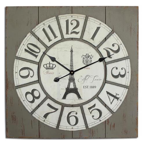Ρολόι "France" Τετράγωνο Πλαίσιο/ Ανάγλυφοι Αριθμοί 