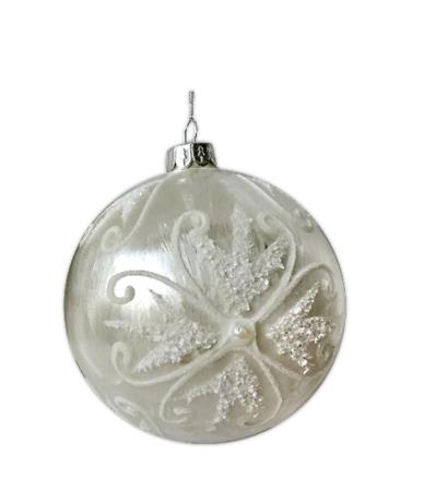 Γυάλινη Χριστουγεννιάτικη Μπάλα "Κρυσταλιζε" Λευκό 8cm
