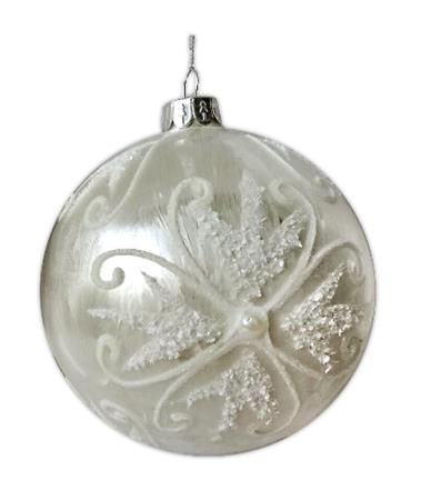Γυάλινη Χριστουγεννιάτικη Μπάλα "Κρυσταλιζε" Λευκό 10cm