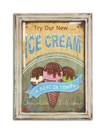 Διακοσμητικό Τοίχου "Ice Cream" - Ξύλινη Κορνίζα 