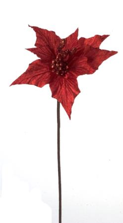 Χριστουγεννιάτικο Λουλούδι Αλεξανδρινό (Βελουτέ) Κόκκινο  60cm