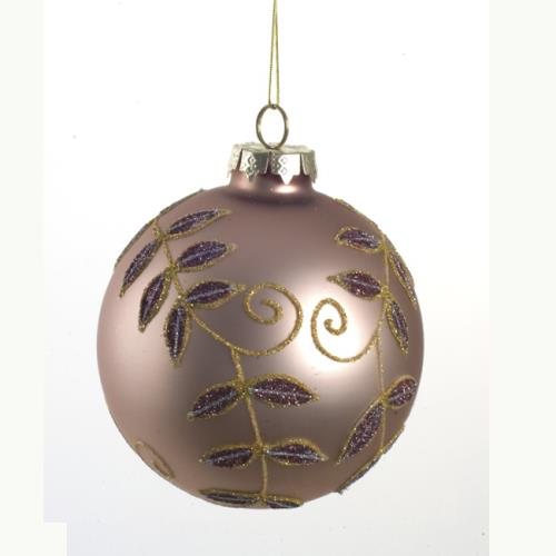 Μπρονζε Χριστουγεννιάτικη Μπάλα με Φύλλα 10cm