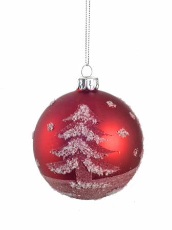 Χριστουγεννιάτικη Μπάλα Κόκκινη Δέντρο Τρούφα 10cm