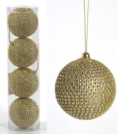 Χριστουγεννιάτικη Μπάλα Παγιέτες Χρυσή 7,5cm