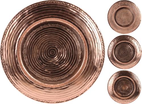 Σφυρήλατος Δίσκος  Αλουμίνιου Χάλκινο χρώμα, 4 σχέδια 48cm