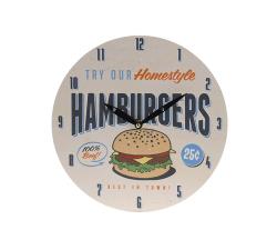Ρολόι Τοίχου 2 σχέδια (Hamburger) 28cm