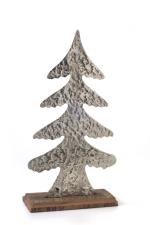 Ρουστικ Χριστουγεννιάτικο Δέντρο Αλουμίνιο & Ξύλινη Βάση 