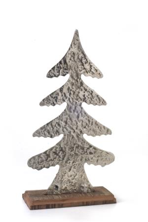 Ρουστικ Χριστουγεννιάτικο Δέντρο Αλουμίνιο & Ξύλινη Βάση 