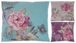 Μαξιλάρι Polyester με  λουλούδια 3χρ,(Μπλε, Λιλά, Γκρι) 
