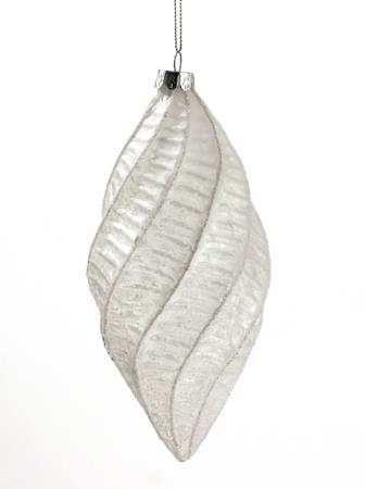 Γυάλινο στολίδι κουκουνάρι "frost" 16,5cm