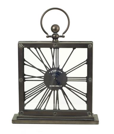 Μεταλλικό επιτραπέζιο ρολόι με λατινικούς αριθμούς, 43,5cm