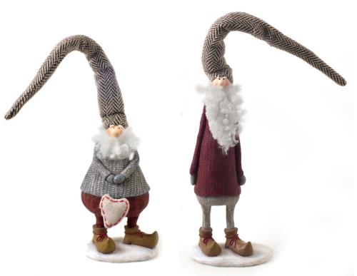 Αγ.Βασίλης με γενειάδα & μακρύ υφασμ.καπέλο,36-46cm
