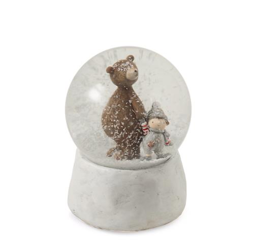 Snowball μουσική αρκούδα με παιδάκι,16cm