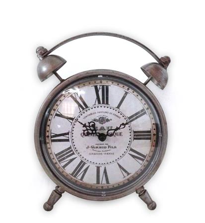 Vintage Επιτραπέζιο ρολόι αντικέ ασημί 22cm
