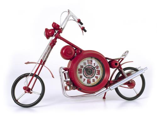 Επιτραπέζιο ρολόι μοτοσυκλέτα "Chopper" κόκκινη 33cm