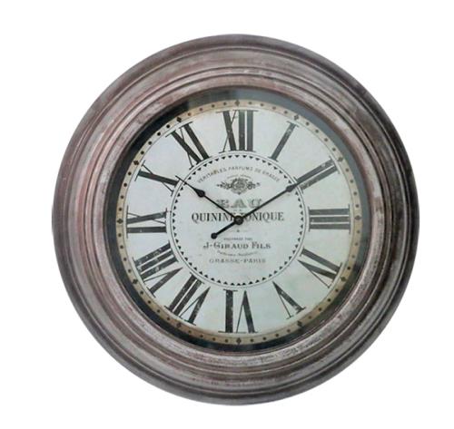 Vintage Ρολόι τοίχου αντικέ ασημί 43,5cm