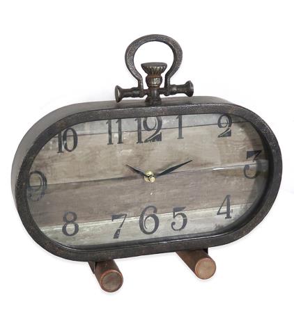 Επιτραπέζιο ρολόι απο Ξύλο & Σίδερο σε στυλ Cottage  35,5cm