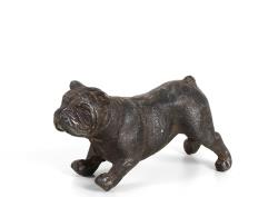 Διακοσμητικός σκύλος μπουλντόγκ από μαντέμι, καφέ χρ., 17,5cm
