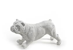 Διακοσμητικός σκύλος μπουλντόγκ από μαντέμι, Λευκό χρ., 17,5cm