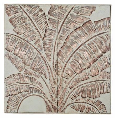 Διακοσμητικο τοίχου με ανάγλυφα φύλλα Φοίνικα 92x92cm