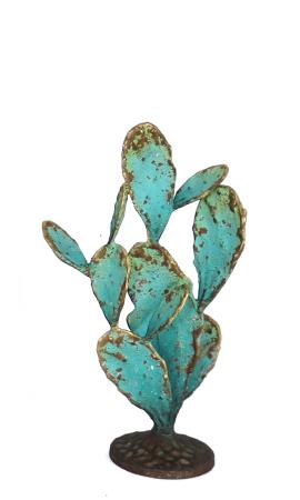 Διακοσμητικό φυτό "Φραγκοσυκιά" απο μαντέμι , τυρκουάζ, 33cm