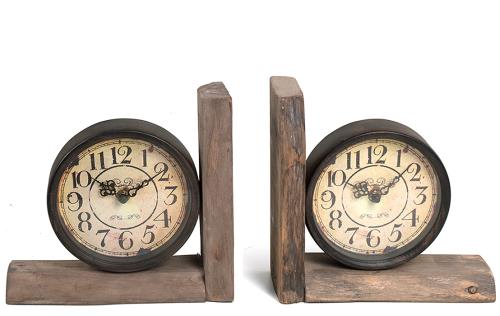 Vintage Ρολόι βιβλιοστάτης Σ/2 σε ξύλινη βάση 